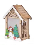 14 cm dřevěný domek s LED osvětlením