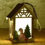 14 cm dřevěný domek s LED osvětlením