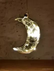 Stříbrný měsíc s LED diodami