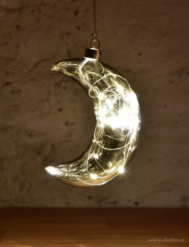 Stříbrný měsíc s LED diodami
