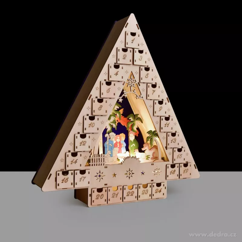 41 cm svítící LED adventní kalendář