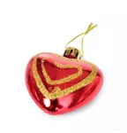 5 cm, sada 6 ks srdíček s lesklým finišem