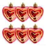 5 cm, sada 6 ks srdíček s lesklým finišem