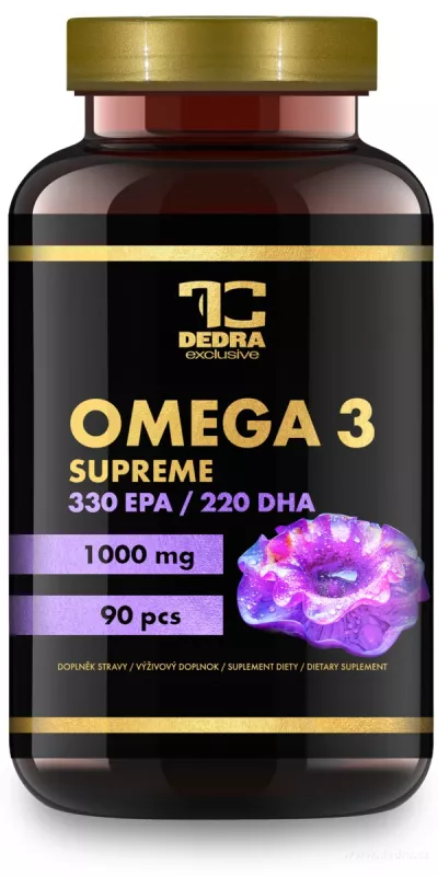 90 kapslí OMEGA 3 SUPREME, 1000 mg, 330 mg EPA, 220 mg DHA, Vitamin E