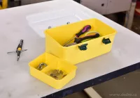 14,5 cm žluté úložné pouzdro se sklopnou rukojetí