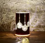 15,5 cm skleněný svícen s led osvětlením