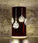 20,5 cm skleněný svícen s led osvětlením
