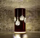 20,5 cm skleněný svícen s led osvětlením