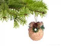 8 cm, sada 3 ks XL koule s přírodní přízdobou.