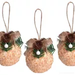 8 cm, sada 3 ks XL koule s přírodní přízdobou.