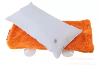 Polštář do vany z hebkého mikrovlákna nafukovací+přísavky