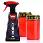 Sada  HROBEX® EKO čistič náhrobků a pietních míst, mramoru a žuly + 2 ks LED pietní svíce