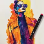 ART | Sada 48 ks oboustranných alkoholových fixů v textilním pouzdře | tenký & široký hrot | pro ilustrace, manga & design