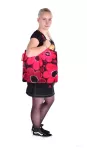 Nákupní skládací taška k opakovanému použití, CITYBAG DAISY FLOWERS, červená