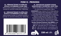 Přírodní šetrné zvláčňující mýdlo s glycerinem a Aloe vera, PRINCESS