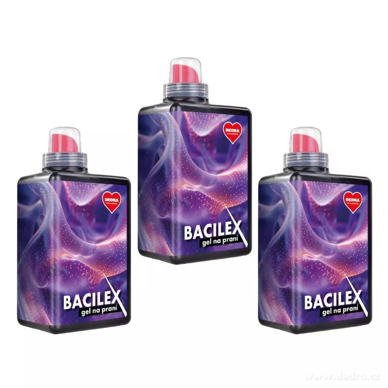 3× BACILEX | hygienický prací gel s antimikrobiální přísadou | na bílé & barevné prádlo | 84 praní