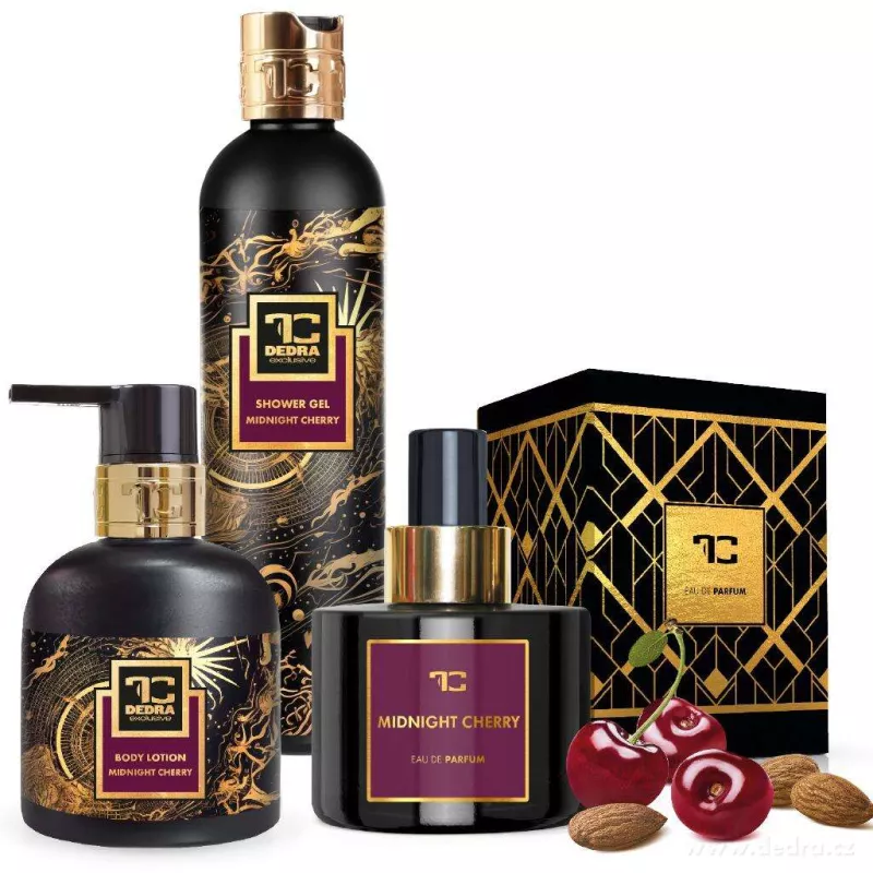 MIDNIGHT CHERRY | dárková sada EDP + tělové mléko + sprchový gel | 1+2 ZDARMA