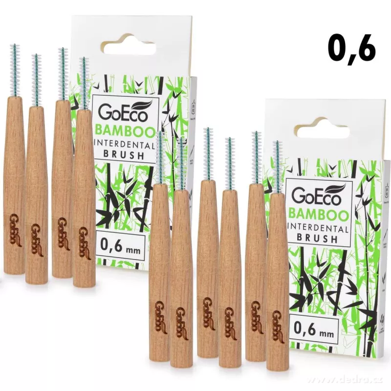 SADA 1+1 | GoEco® BAMBOO | Mezizubní kartáčky 0,6 mm | 12 ks | Z bambusu | Ekologická ústní hygiena