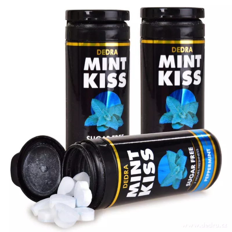 Sada 2+1 | MINT KISS | silně mátové osvěžující pastilky bez cukru