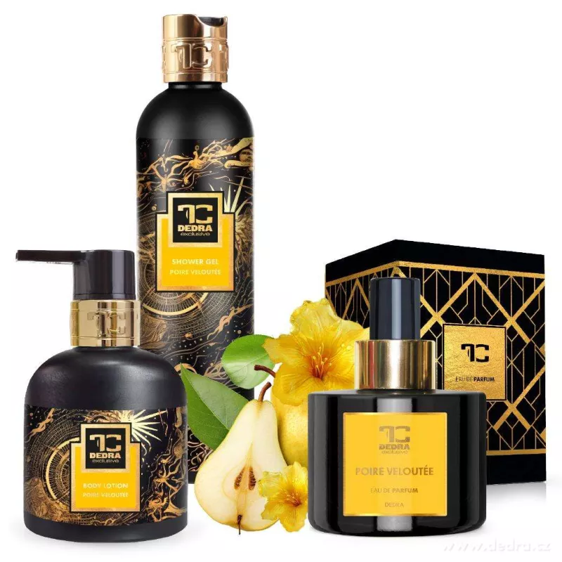 SAMETOVÁ HRUŠKA | dárková sada EDP + tělové mléko + sprchový gel | 1+2 ZDARMA
