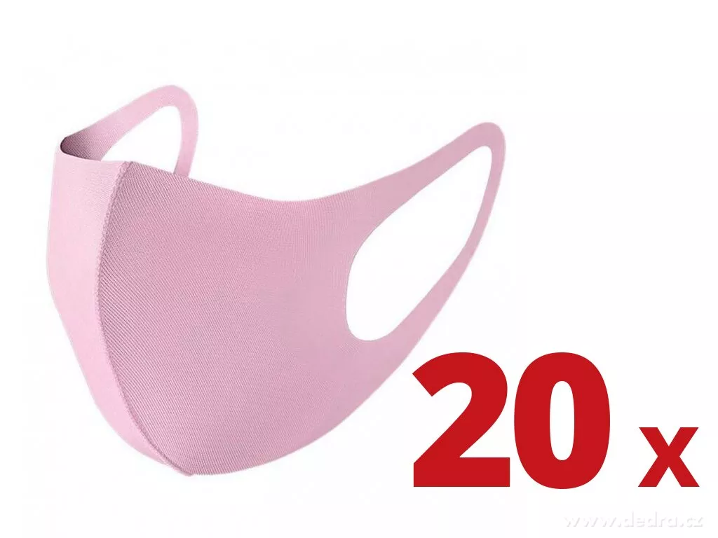 20 ks OBLIČEJOVÁ ROUŠKA, pratelná ústenka z jemného neopren materiálu