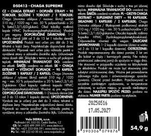 CHAGA 510 mg | 50 % polysacharidů + 20 % beta-glukanů | podpora imunity & antioxidanty | 90 kapslí