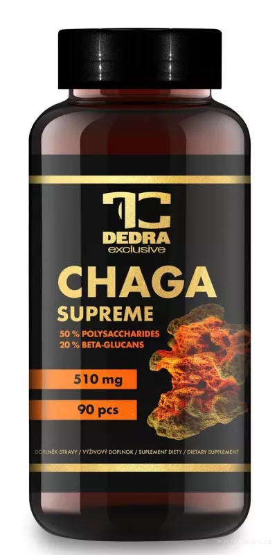 CHAGA 510 mg | 50 % polysacharidů + 20 % beta-glukanů | podpora imunity & antioxidanty | 90 kapslí