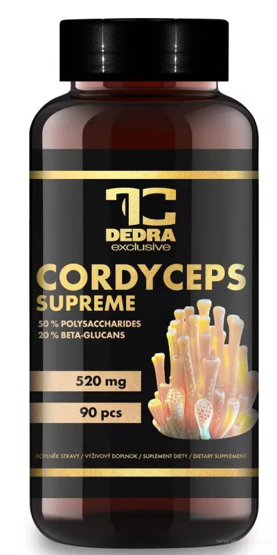 CORDYCEPS SUPREME 520 mg | 50 % polysacharidů a 20 % beta-glukanů | pro výkon, zdraví a imunitu | 90 kapslí