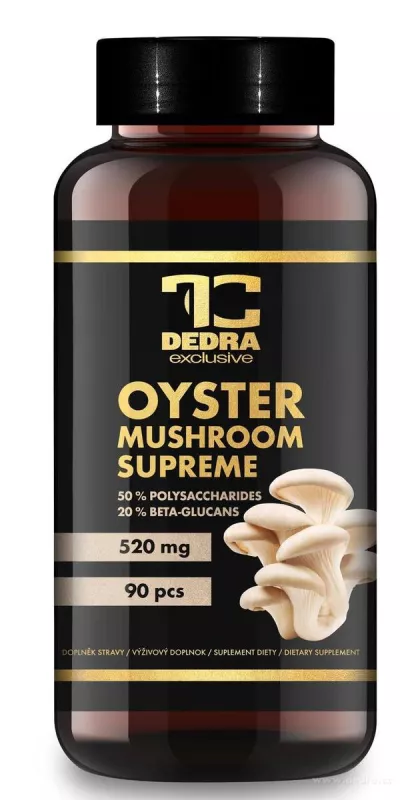 HLÍVA ÚSTŘIČNÁ 520 mg | 50 % polysacharidů a 20 % beta-glukanů | vitalita, imunita a metabolismus tuků | 90 kapslí