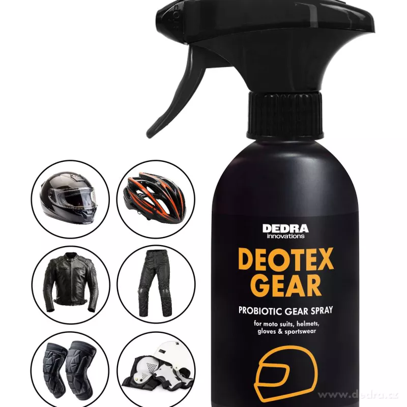 Probiotický sprej na sportovní & motorkářskou výstroj proti zápachu | DEOTEX® GEAR | neutralizuje pachy, chrání & osvěžuje | 250 ml