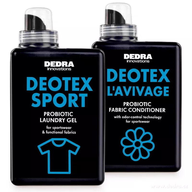 Sada 1+1 | DEOTEX® probiotický prací gel na sportovní & funkční oblečení + probiotický kondicionér na prádlo