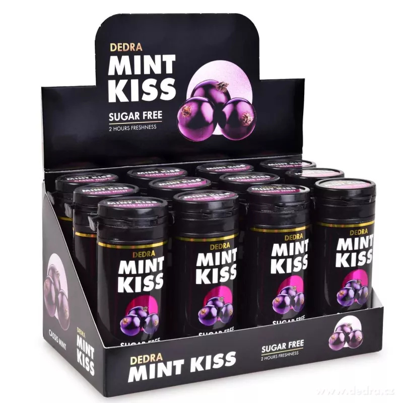 Sada 12 ks MINT KISS | rybízovo-mátové osvěžující pastilky bez cukru