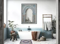 SPA | ULTRASAVÁ křemelinová předložka | rychleschnoucí & protiskluzová | 80 × 50 cm | blue ornament