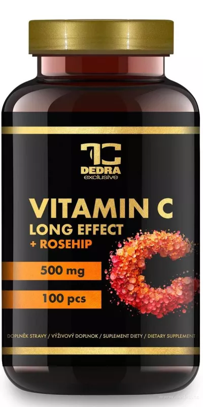 VITAMIN C 500 mg se šípkem | postupné uvolňování + 25 mg šípkového extraktu | 100 kapslí