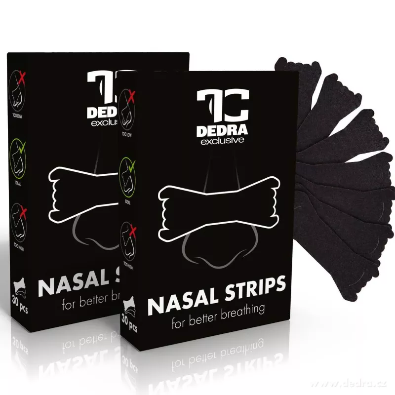 1+1 NASAL STRIPS | nosní pásky pro lepší dýchání | 2 × 30 ks | černé