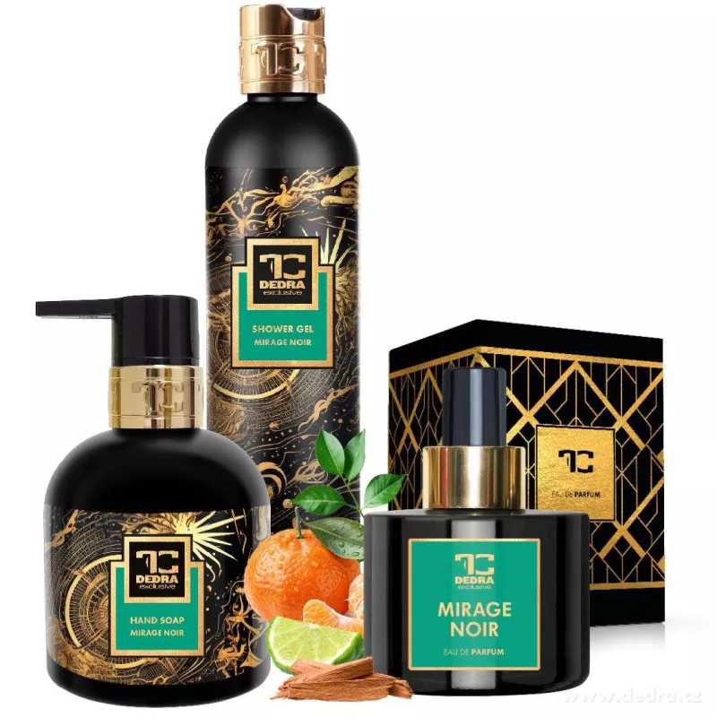 MIRAGE NOIR | valentýnská sada EDP + tekuté mýdlo + sprchový gel | 1+2 ZDARMA