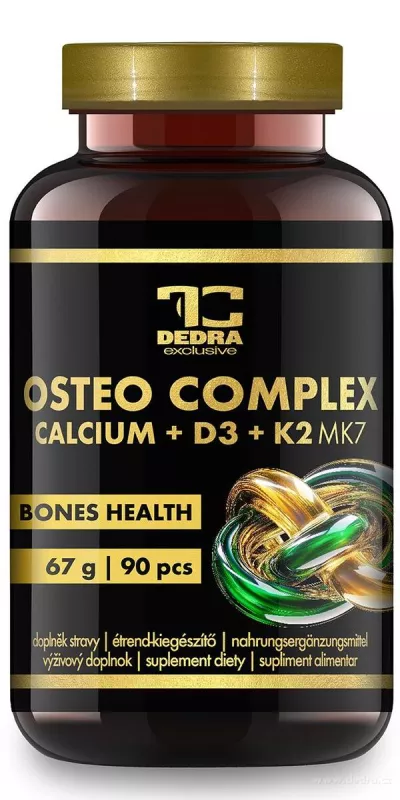 OSTEO COMPLEX | vápník + D3 + K2 MK-7 | podpora kostí, zubů & svalů | 90 kapslí | 67 g