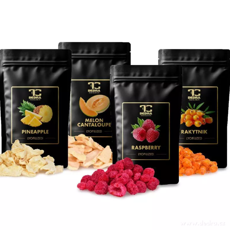 OVOCNÝ KOŠÍK | Sada lyofilizovaného ovoce | ananas & meloun & maliny & rakytník | 50 g x 4