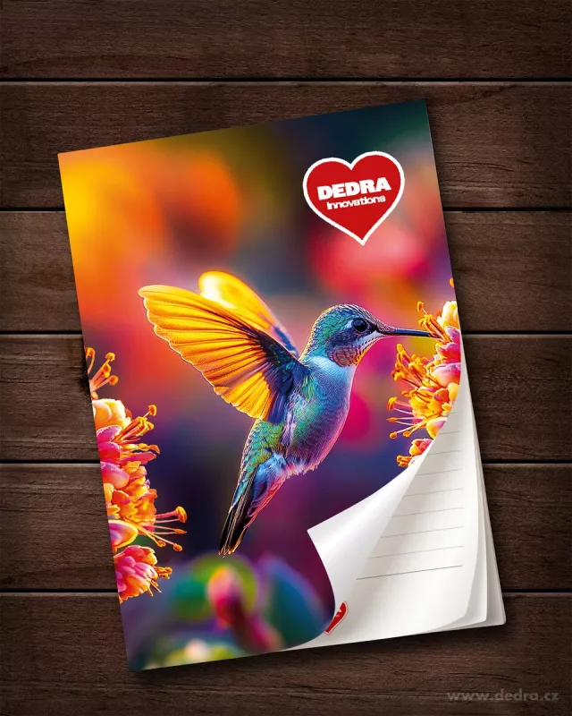 Poznámkový blok/zápisník Dedra COLORITO A5 vhodný na zapisování objednávek, 50 listů