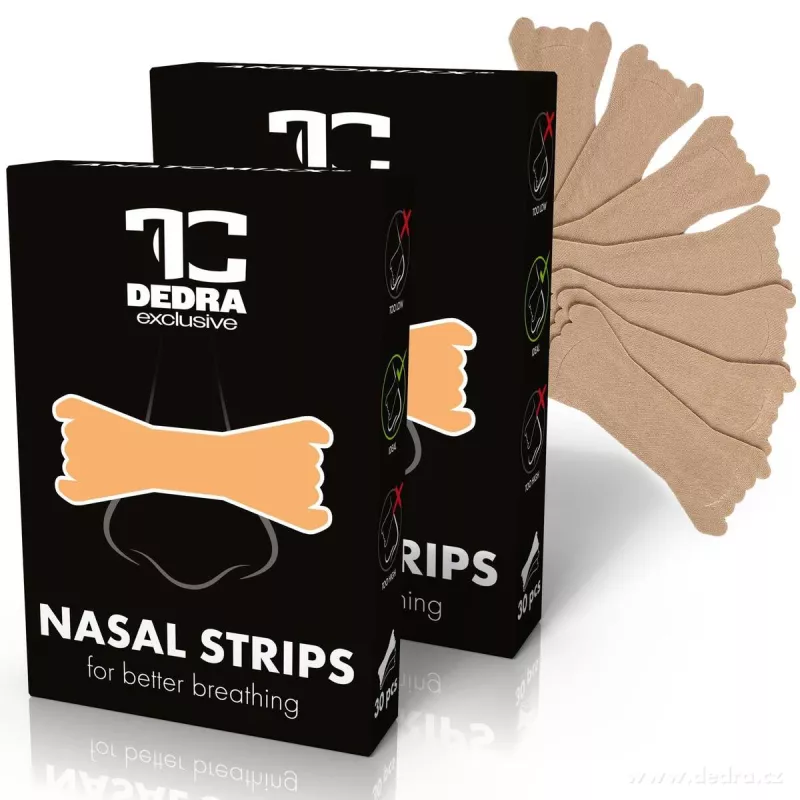1+1 NASAL STRIPS | nosní pásky pro lepší dýchání | 2 × 30 ks | béžové