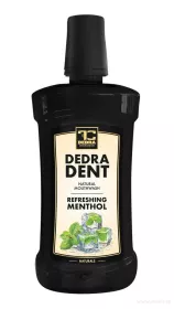 2× DEDRA DENT | přírodní bylinná ústní voda REFRESHING MENTHOL s kyselinou hyaluronovou & stévií | hydratace & svěží dech | 1000 ml