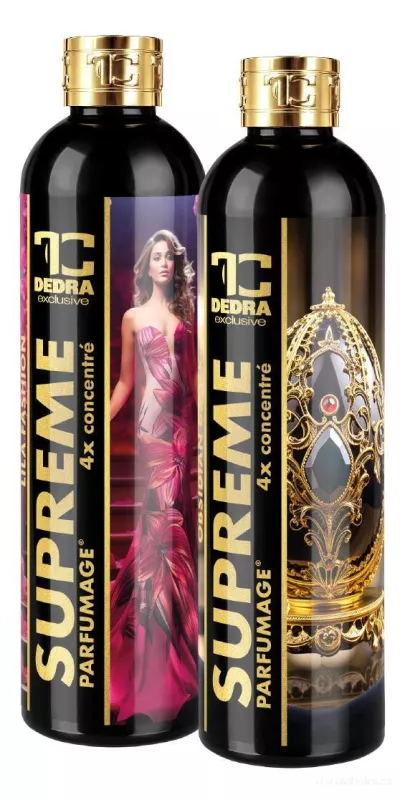 2× PARFUMAGE SUPREME | LILA FASHION & OBSIDIAN BLACK | Výhodná sada | 4× koncentrovaný parfém na praní | 600 ml | 120 praní