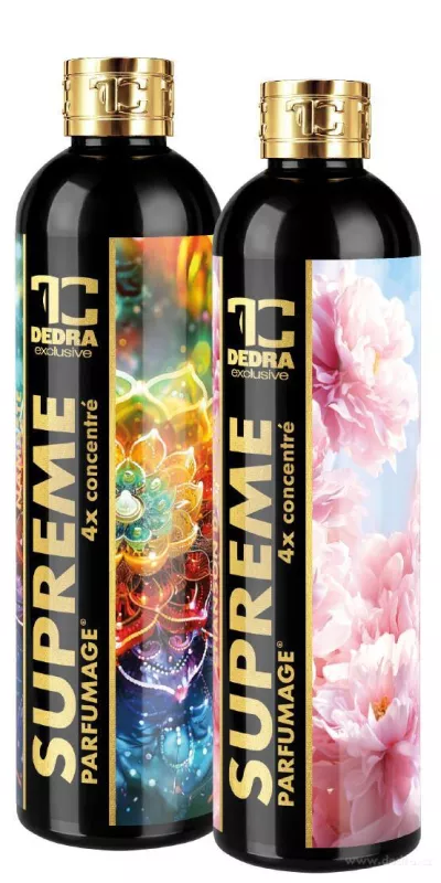 2× PARFUMAGE SUPREME | NAMASTÉ & CHANSON D´AMOUR | Výhodná sada | 4× koncentrovaný parfém na praní | 600 ml | 120 praní