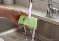 2× SPONGE POP | chytrá drážkovaná houbička | perfektně stírá & nevíří prach, extra savá | zelená