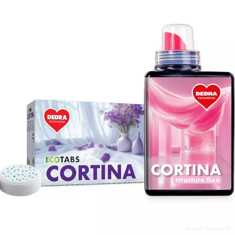 SADA 1+1 CORTINA | EKO prací tablety na záclony, krajky a bílé spodní prádlo & tužidlo na záclony a krajky