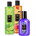 SADA FRUITY | sprchový gel LIME SPLASH & PEACH VELVET & tekuté mýdlo BLUEBERRY BLISS |  2+1