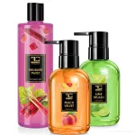 SADA FRUITY | tekuté mýdlo PEACH VELVET & LIME SPLASH & sprchový gel RHUBARB TWIST |  2+1