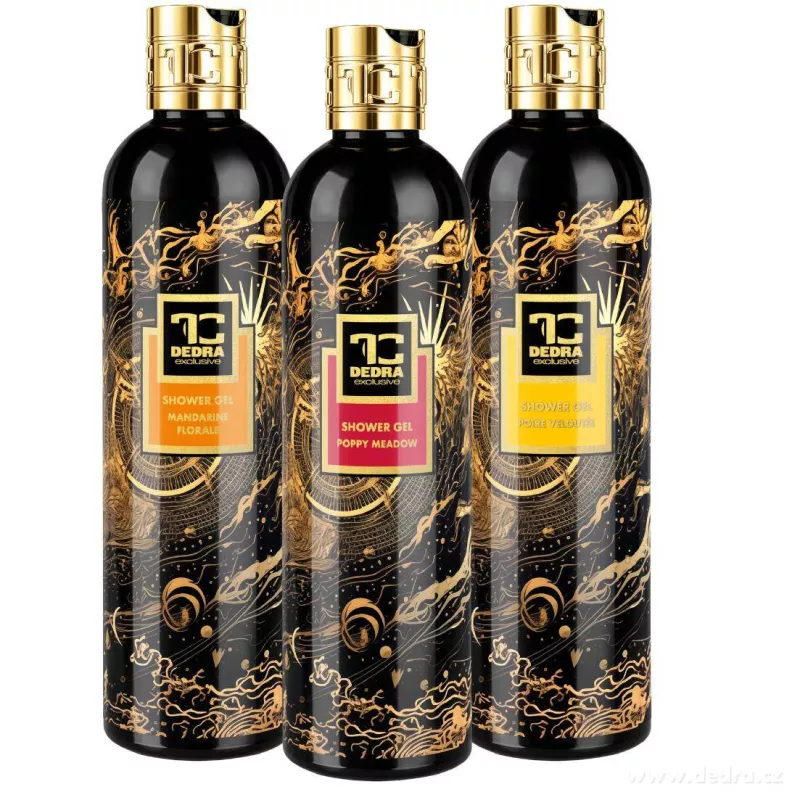 VOŇAVÁ KOUPEL | exkluzivní sprchové gely pro smyslový rituál | MANDARINE FLORALE, POPPY MEADOW & SAMETOVÁ HRUŠKA | 2+1