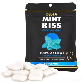 20 ks xylitolových žvýkaček s přírodní mátou bez cukru | MINT KISS peppermint | 30 g