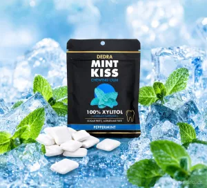 3×20 ks xylitolových žvýkaček s přírodní mátou bez cukru | MINT KISS peppermint | 90 g